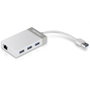 TRENDnet TU3-ETGH3 Hub USB 3.0 con Adaptador Ethernet Gigabit Blanco y Gris